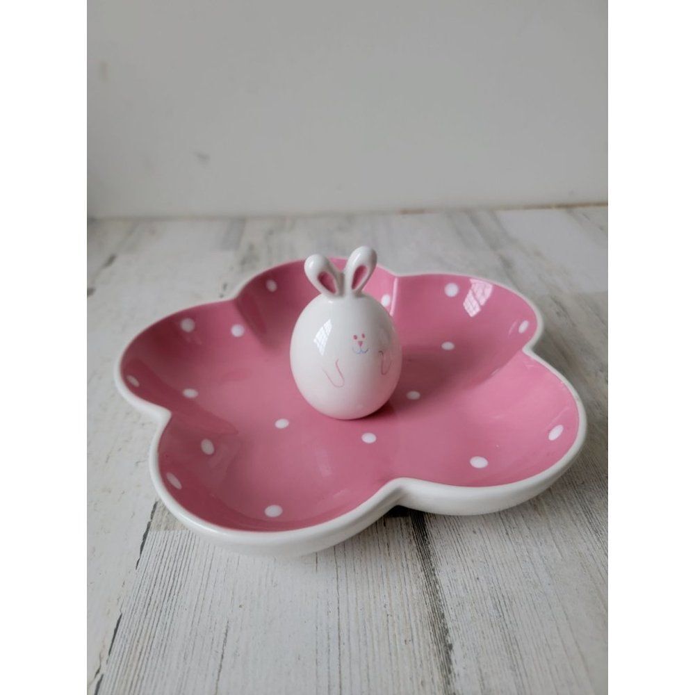 Blossom blooms Easter Bunny flower pink candy‎ dish home decor plate